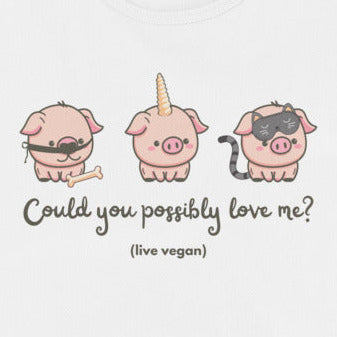 Schwein verkleidet als Hund / Einhorn / Katze, Statement-Shirt, veganes Tanktop
