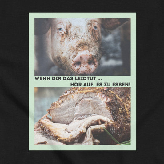 Schwein vs. Schweinebraten, Tierliebe, talliertes veganes Racerback-Tanktop