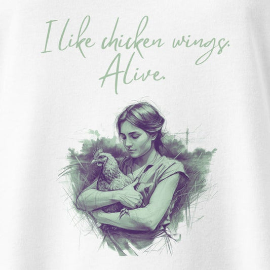 I like chicken wings. Alive. Hühner-Motiv gegen Fleisch, veganes Tanktop