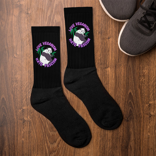 Love Veganism Hate Fascism Panda, vegane Antifa, vegane Strümpfe / Socken