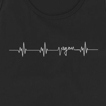 Herzschlag / Herzfrequenz mit VEGAN, veganes Longsleeve, Langarmshirt