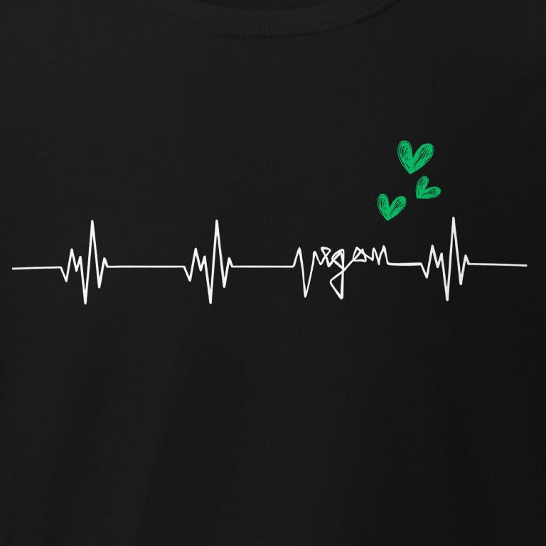 Vegan Heartbeat with Green Hearts, Vegan Organic T-Shirt, Stanley/Stella, Unisex