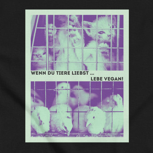 Cats vs. Chickens (mint), Vegan Animal Lover Statement, Vegan T-Shirt, Unisex