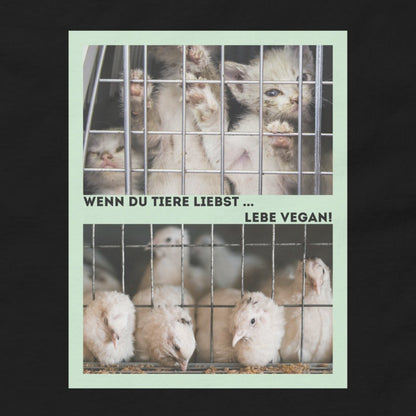Katzen vs. Hühner, veganes Tierliebe Statement, veganes T-Shirt, Unisex