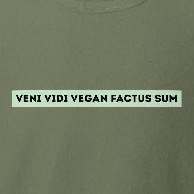 veni vidi vici vegan factus sum, Latein, veganes T-Shirt, Unisex