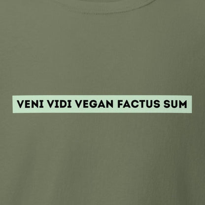 veni vidi vici vegan factus sum, Latein, veganes T-Shirt, Unisex
