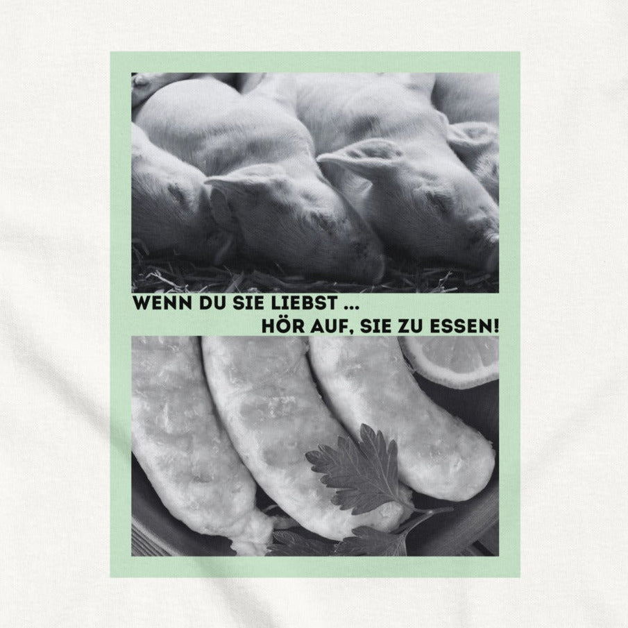 Piglet vs. Sausage, Vegan Animal Love Statement, Vegan T-Shirt, Unisex