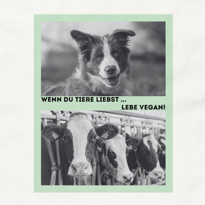 Hund vs. Kuh (sw), veganes Tierliebe Statement, veganes T-Shirt, Unisex