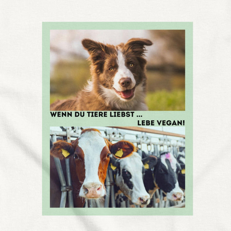 Dog vs. Cow, Vegan Animal Love Statement, Vegan T-Shirt, Unisex